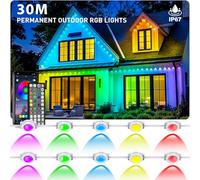 30m Permanent Outdoor Lights,RGB Eaves Light with App Control Remote,DIY Scene Modes IP67 Waterproof Under Eave Lighting,Outdoor Lights for Decor,Garden Decor,House,Party,Holiday