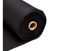 30m Plain Black Calico Fabric - Black Dyed 100% Cotton Material - 225GSM 60" Inch 150cm Wide - Great for Sewing, Curtain Linings, Quilting & Totes - Discount Fabrics Limited