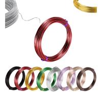 30m Red Aluminum Craft Wire 2mm 12 Gauge,Thick Crafting Bendable Sculpting Copper Wires,Weaving Wrapping Florist Metal Wire for Jewellery Making,Modelling,Bead Floral Making Skeleton Wires