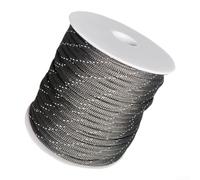 30m Reflective Utility Rope 7 Core for Tent Setup, Camping, Hiking and Survival Outdoor Use 4mm Thick Polypropylene Cord for Reliable Holding (black)