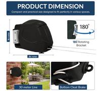 30M Retractable Washing Line 2 X 15M Double Clothes Line Wall Mounted Outdoor Laundry Dryer Heavy Duty Garden Drying Line Black
