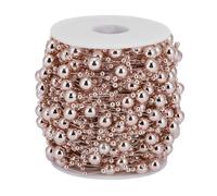 30M Rose Gold ABS Imitation Pearl String Beads Chain for DIY Craft Garland Wedding Centerpieces Party, Multifunctional Accessory for Home Use