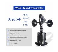 30m/s Weather Station Outdoor 3 Cup Anemometer Sensor Polycarbon Fiber Wind Speed Direction Output RS485 4-20MA 0-5V(0-5V Speed)