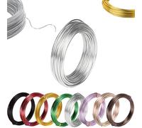 30m Silver Aluminum Craft Wire 2mm 12 Gauge,Thick Crafting Bendable Sculpting Copper Wires,Weaving Wrapping Florist Metal Wire for Jewellery Making,Modelling,Bead Floral Making Skeleton Wires