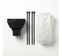 30m Squared Gutter Stop End Outlet Kit 114mm Black with 65mm Round Outlet & 30m Temporary Downpipe Sleeve, Open End Drainage Tube for Controlled Rainwater Flow