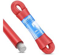 30M Steel Core Outdoor Washing Line Heavy Duty Super Washing Line Load 220kg Rust Proof Waterproof Garden Washing Line (Diameter 4mm, Red)