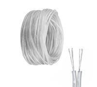 30M Transparent Electrical Wire, 2 Core Cable, 28AWG Clear 2 Core Lamp Wire, Transparent PVC Cable, Diameter 1.6 * 3.2mm, For Small Appliances, Doorbell