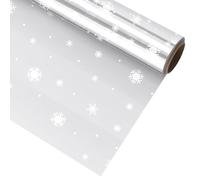 30m x 40cm Cellophane Roll 2.5 Mil Thickness Cellophane Wrap Christmas Snowflake Pattern Cellophane Bags for Florist Wrapping