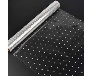 30m x 40cm Clear Wrap Cellophane Roll, White Dot Cellophane Wrap, Florist Wrapping Cellophane for Rose Wrapping Paper, Flower Gifts Dolls