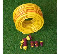 30m Yellow Reinforced Kink Resistant Garden Hose Pipe With Spray Gun Set - Samuel Alexander | TJ Hughes