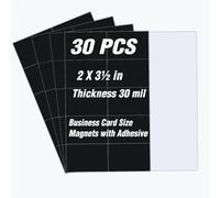 30Mil Thick,2X3.5 Magnets Business Card Size,Magnetic Sheet with Adhesive Backing - PreCut to Name Card Size - Office Must Have - Marketing Supplies,30 Pack