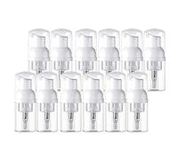 30ml/1oz Empty Foam Pump Bottle Clear Soap Dispenser Refillable Plastic Soap Liquid Foaming Dispenser Bottle for Cosmetic Cleaning 12PCS