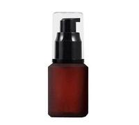 30ML/1OZ Empty Refillable Red Frosted Glass Creams Lotions Bottles with Pump Vial and Clear Cap Cosmetic Dispenser Jars Emulsion Lotion Essence Holder Travel Packing Container