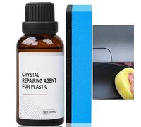 30ml Car Plastic Restorer Black with Sponge,Back to Black Trim Restorer,Plastics Parts Crystal Coating,Crystal Coating Plastic Restoration,Car Interior Plastic Scratch Repair,Prevents Drying Aging