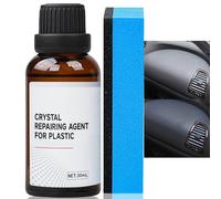 30ml Car Plastic Revitalizing Coating Agent with Sponge, Car Plastic Restorer Black,Plastic Trim Restorer,Back to Black Bumper Restorer,Dashboard Cleaner&Interior Car Cleaner,Extend the Service Life