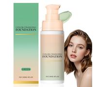 30ml Colour Change Foundation for Mature & Aging Skin,Liquid Foundation,Color Changing Foundation, Brightening and Concealing Makeup Foun/dation,Full Coverage Concealer for Oily and Dry Skin(Green)