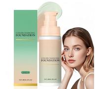 30ml Colour Change Foundation,Liquid Foundation,Color Changing Foundation for Mature & Aging Skin,Naturally Moisturizing Sunscreen Brighten Complexion Concealer,Suitable for All Skin Types(Green)