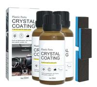 30ML Crystal Coating Plastic Restoration, Car Plastic Restorer with Sponge, Polish & Refurbishing Agent for Automotive Exterior and Interior, Prevents Drying and Aging, Brings Back Shine (3PC)