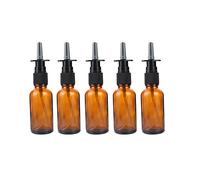 30ml Empty Amber Glass Refillable Portable Nasal Spray Bottles with Press Spray Head Fine Mist Sprayers Makeup Water Travel Containers (10Pcs)