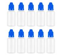 30ml Empty Plastic Eye Dripper Liquid Water Squeezable Dropper Bottle with Blue Cap Pack of 10