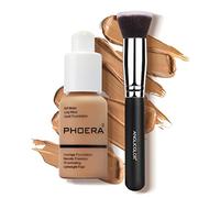 30ml Foundation Liquid, Foundation Full Coverage 24HR Matte Oil Control Concealer Liquid Foundation With foundation Brush,Soft Matte Full Coverage Foundation and Concealer (105, 30ml)