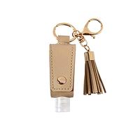 30Ml Hand Holder Portable Empty Leakproof Travel Bottle With PU Leather Keychain Holder For Car