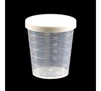 30ml Medicine Measuring Measure Cups with White Lids Clear Container Measure Container Beaker Liquid