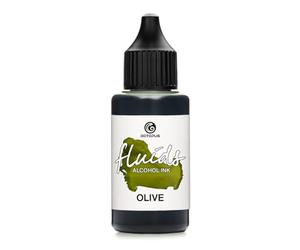 30ml Octopus Fluids Alcohol Ink Olive for Fluid Art and Resin, Green