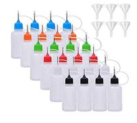 30ml Precision Tip Applicator Bottle Quilling DIY Craft Needle Tip Squeeze Bottle Glue Bottle Applicator (24 pcs with 6 Funnels)