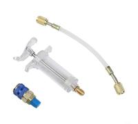 30ml R134a AC Oil and Dye Injector with 1/4" SAE Low-Side Quick-Connect Fitting for Automotive HVAC Professional Service Tools
