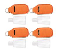 30ml Refillable Travel Bottles Set 30pcs Empty Portable Liquid Containers with Flip Top Lids Keychain Neoprene Pouches Orange