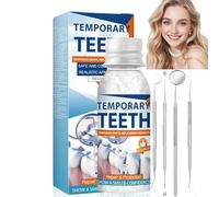30ML Temporary Tooth Filling Repair Kit with False Teeth,Moldable Fake Teeth Filling,Permanent Tooth Filling Kit for Emergency Dental Care,Reusable Fake Teeth Replacement Set with Tools