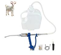 30ML Veterinary Metal Continuous Drench Gun, 5-30ml Adjustable Oral Dosing Gun, Livestock Medicine Dispenser for Cattle, Sheep & Pigs, with 2500ML Container & Ergonomic Curved Handle
