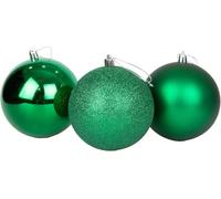 30mm/12Pcs Christmas Baubles Shatterproof Dark Green, Christmas Tree Decorations Ball Ornaments Balls Xmas Hanging Decorations Holiday Decor - Shiny,Matte,Glitter