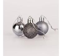 30mm/12Pcs Christmas Baubles Shatterproof Dark Grey, Christmas Tree Decorations Ball Ornaments Balls Xmas Hanging Decorations Holiday Decor - Shiny,Matte,Glitter