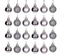 Christmas Tree Decorations Baubles mid grey 3cm-12pcs set -pvc Shatchi Mid Grey One Size