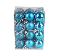 30mm/12Pcs Christmas Baubles Shatterproof Teal Blue, Christmas Tree Decorations Ball Ornaments Balls Xmas Hanging Decorations Holiday Decor - Shiny,Matte,Glitter