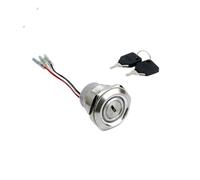 30mm 2 Position Green LED Push Button for Car Auto Vehicle Illuminated On/Off Switch IDGTTLDF(Blue LED,LATCHING_12V)