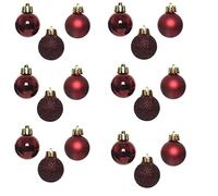 30mm/24Pcs Christmas Baubles Shatterproof Burgundy, Christmas Tree Decorations Ball Ornaments Balls Xmas Hanging Decorations Holiday Decor - Shiny,Matte,Glitter