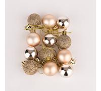(24Pcs, Champagne Gold) 30mm Christmas Baubles Shatterproof,Tree Decorations