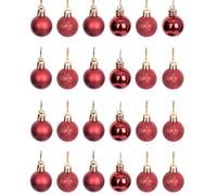 30mm/24Pcs Christmas Baubles Shatterproof Dark Red, Christmas Tree Decorations Ball Ornaments Balls Xmas Hanging Decorations Holiday Decor - Shiny,Matte,Glitter