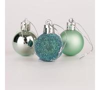 (24Pcs, Turquoise) 30mm Christmas Baubles Shatterproof,Tree Decorations