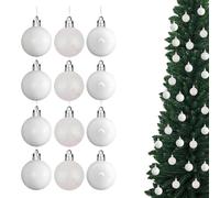30mm/24Pcs Christmas Baubles Shatterproof White, Christmas Tree Decorations Ball Ornaments Balls Xmas Hanging Decorations Holiday Decor - Shiny,Matte,Glitter