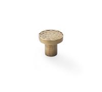 30mm Antique Brass Kitchen Knob Flat Hammered Texture Cabinet Furniture Door Drawer Pull