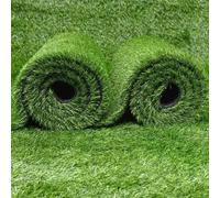 30mm Artificial Grass Turf Hard Wearing Fake Lawn Great for Sports, Children, Pets with Drainage Holes (4m Length x 2m Width)