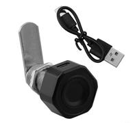 30mm Biometric Fingerprint Cabinet Lock Zinc Alloy Furniture Security Lock with Fast Identification for Drawers Cupboards Mailboxes Offices and Home(Black)