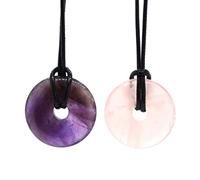 30mm Circle Natural Crystal Quartz Necklace Stone Lucky Coin Pendant Adjustable Rope,Indian Agate