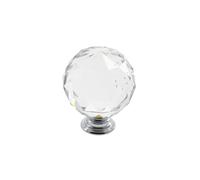 (30MM) CLEAR CRYSTAL DIAMOND GLASS DOOR KNOBS CUPBOARD DRAWER FURNITURE HANDLE CABINET