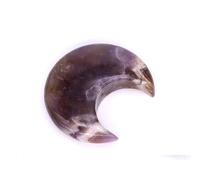 30mm Crystal Moon Ornament - Hand Carved Rose Quartz Natural Stone for Chakra Healing, and Home Decor 2pcs