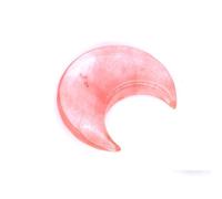 30mm Crystal Moon Ornament - Hand Carved Rose Quartz Natural Stone for Chakra Healing, and Home Decor 2pcs